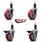 Service Caster 4'' Red Poly Wheel Swivel 1-1/4'' Expanding Stem Caster Set 2 Brakes, 4PK SCC-EX20S414-PPUB-RED-2-PLB-2-114 - alternate 5